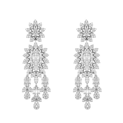 حلق زركون فضي من ماركة فايلت