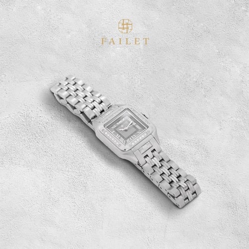 ساعة نسائية ألماس فضي مينا رمادي ماركة فايلت