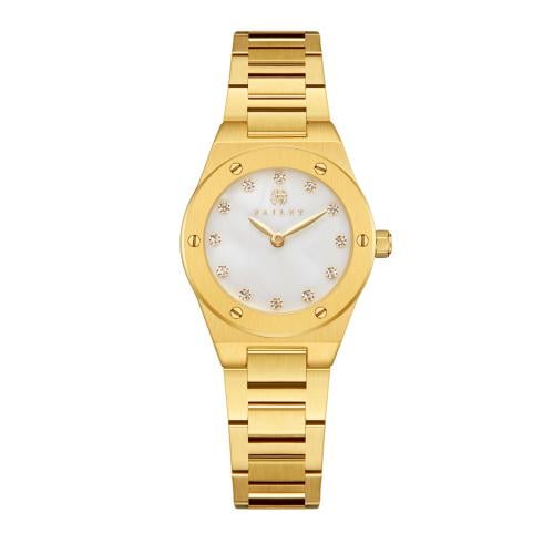 ساعة نسائية ذهبي مينا أبيض ماركة فايلت