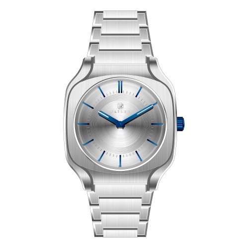 ساعة رجالية فضي مينا أبيض ماركة فايلت