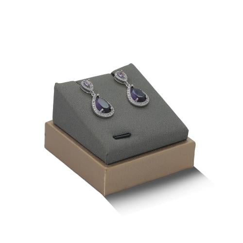 حلق زركون ناعم فضي فص بنفسجي من فايلت