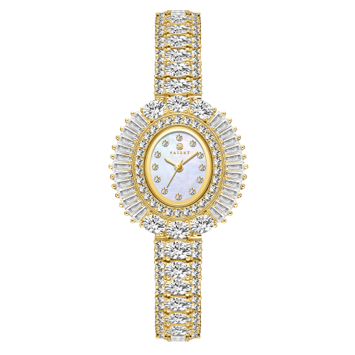 ساعة زركون ذهبي ماركة فايلت