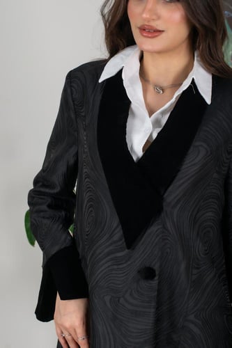 عبايه تفتا جاكار ومخمل 233#