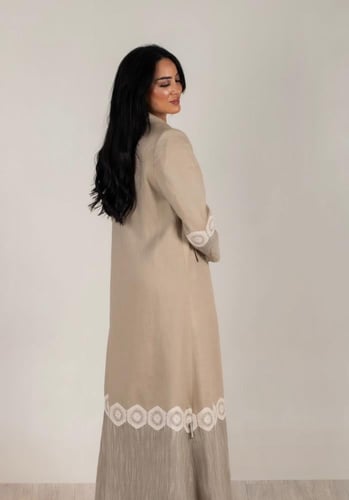 عبايه بليزر لينن طبيعي 215#