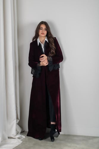 بليزر مخمل اكمام دانتيل 230#