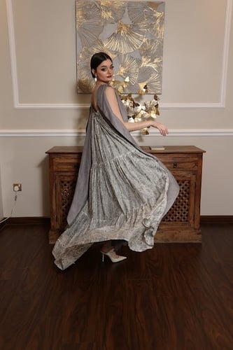 جلابيه لينن رصاصي