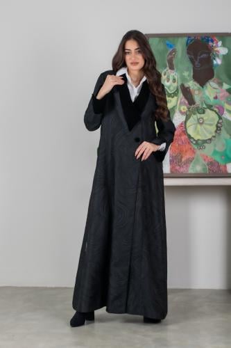 عبايه تفتا جاكار ومخمل 233#