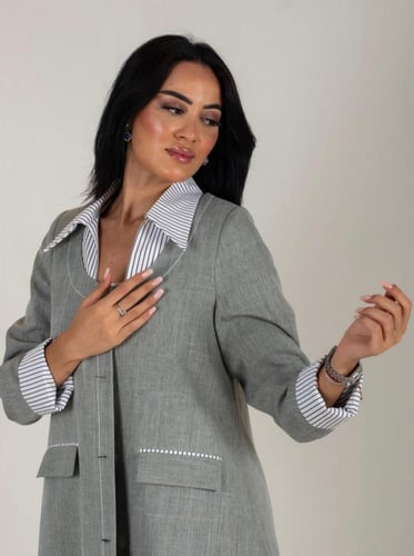 عبايه بليزر كتان 212#