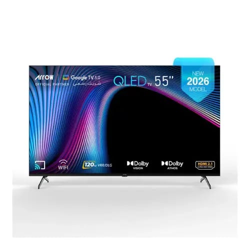 شاشة آرو سمارت QLED، مقاس 55 بوصة، دقة 4K UHD، نظا...