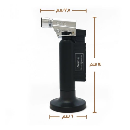 ولاعة فحم قابلة للتعبئة أسود/فضي/ذهبي