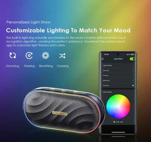 مكبر صوت أورايمو سبيس بوكس اللاسلكي بقوة 8 واط وبط...