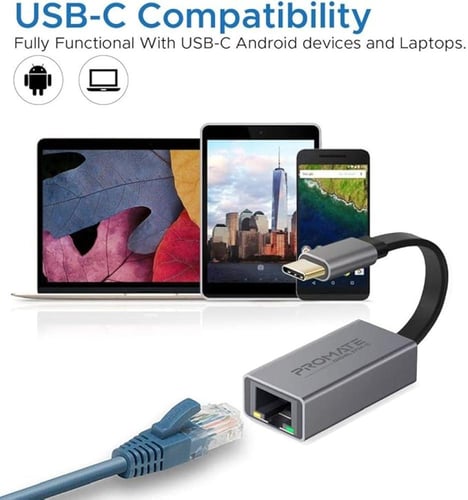 بروميت محول USB-C عالي السرعة إلى جيجابت إنترنت أس...
