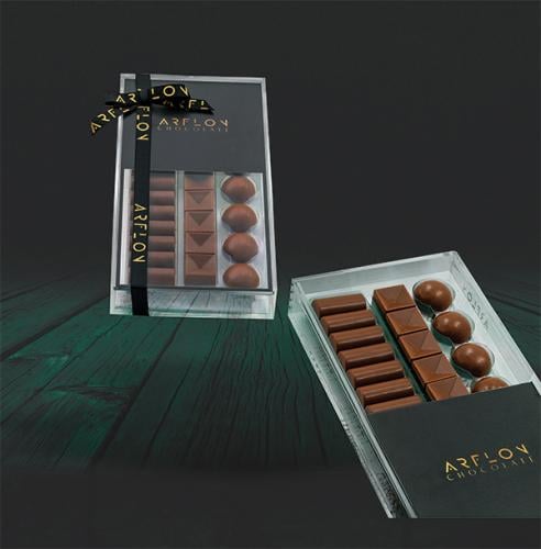 بوكس شوكليت اكريلك أرفلون فاخر حجم وسط