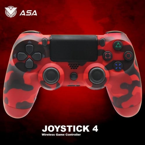 جهاز تحكم بلايستيشن 4 لا سلكي أحمر جيشيASA ps4 dua...