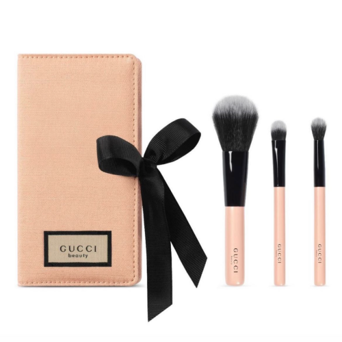 حقيبه قماشيه قوشتي مع 3 فرش مكياج