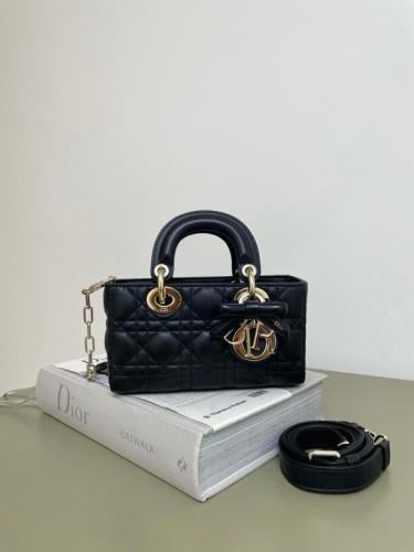 Mini Lady D-Joy Bag Black Cannage Lambskin