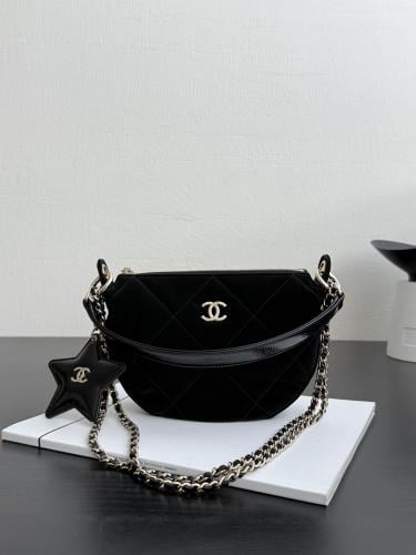 MINI FLAP BAG WITH Velvet, Silk & Gold-Tone Metal...