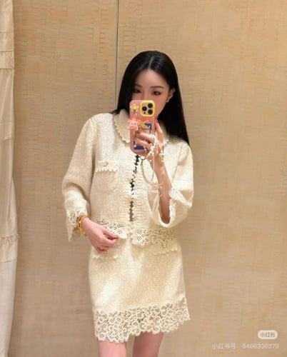 Ivory Elegance Tweed Set