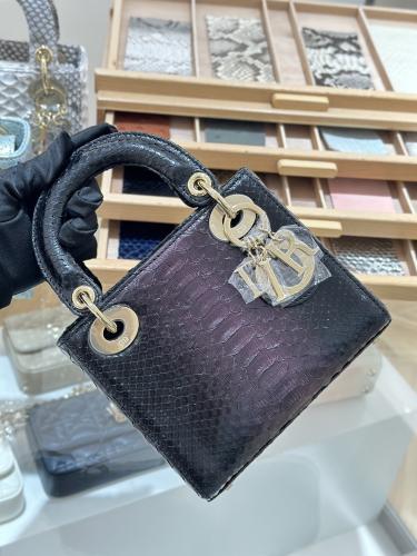 Lady Dior Mini Lizard Gradient Burgundy