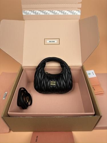 Wander matelassé nappa leather hobo mini-bag