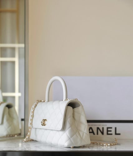 chanel coco handle white