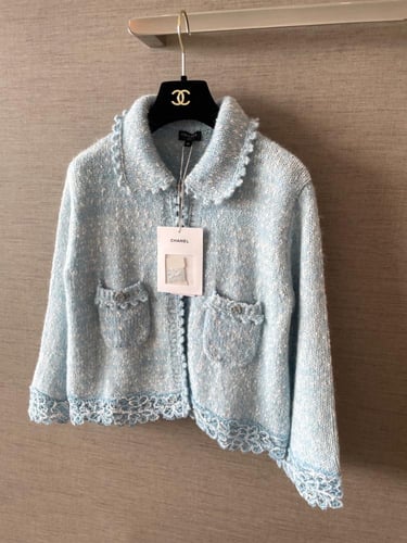 Elegant Sky Blue Tweed Set