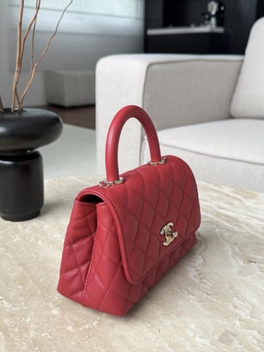 chanel coco handle mini red