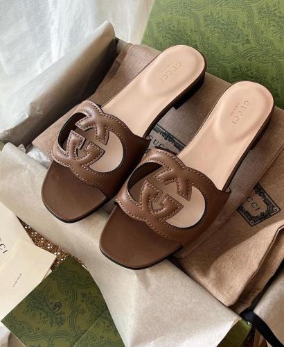 GUCCI Interlocking G cut-out slide sandals