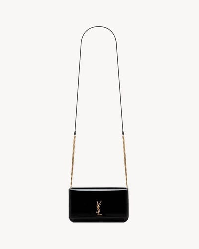 SAINT LAURENT Cassandre Strap leather phone case