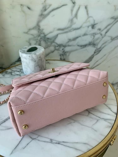 chanel coco handle small Light Pink Caviar