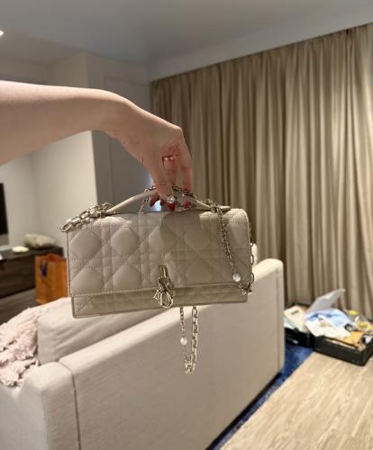 My Dior Mini Bag Powder Beige Cannage Lambskin