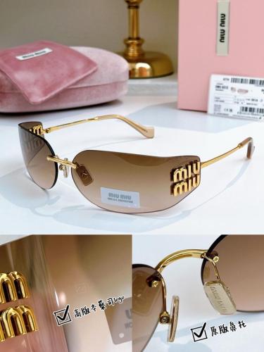 Miu Miu Gold Geometric Sunglasses