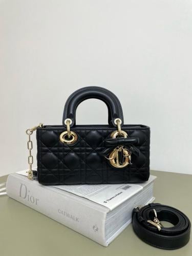 Small Lady D-Joy Bag Black Cannage Lambskin