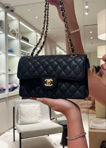 Chanel Caviar Leather Classic Flap Bag – Small Siz...