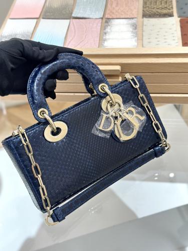 d joy dior blue lizard Small size