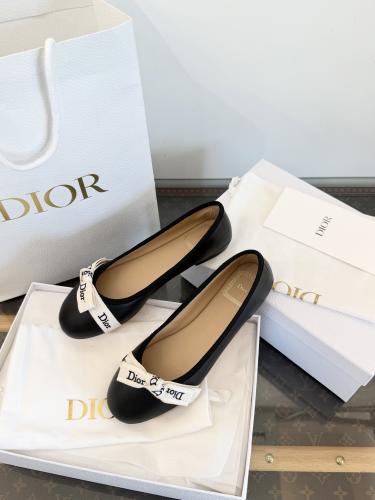 J'Adior Ballet Flat Black Lambskin