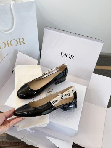 J'Adior Ballet Flat Black Patent Calfskin