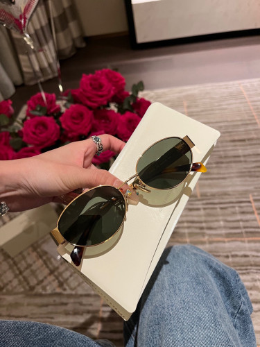 TRIOMPHE METAL 01 SUNGLASSES IN METAL GOLD / GREEN