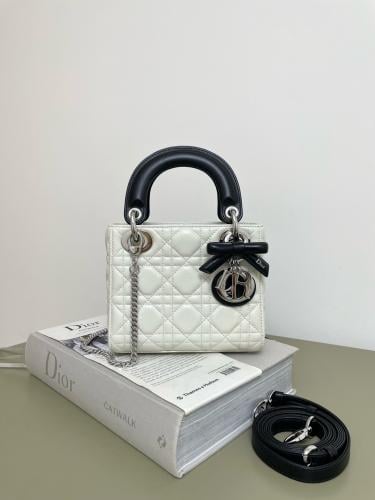 Dior Or Mini Lady Dior Bag with Chain