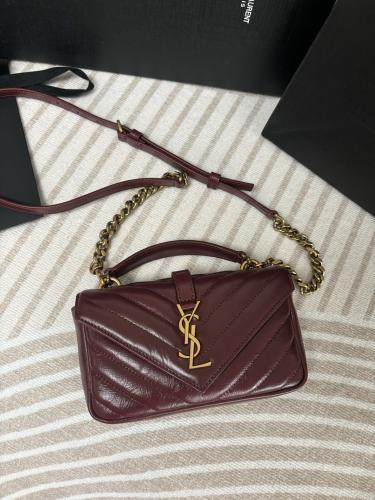 COLLEGE MINI IN SHINY LEATHER