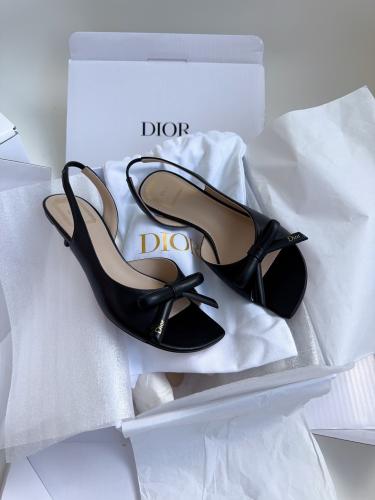 Dior Bow Heeled Slingback Sandal