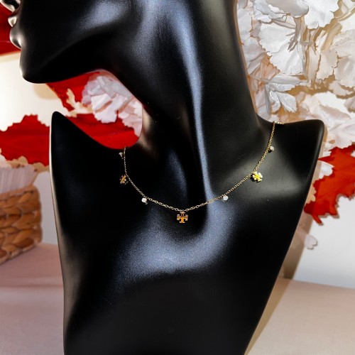 طقـــم سلسـال مع حـلق توري بـــورش ذهـبـــي