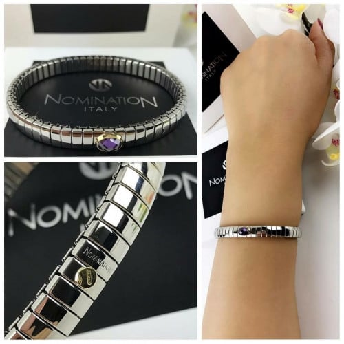 إسوارة كريستال مطلية ذهب ماركة نومينيشن