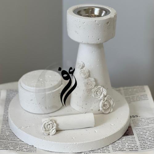 A Travertine incense holder collection