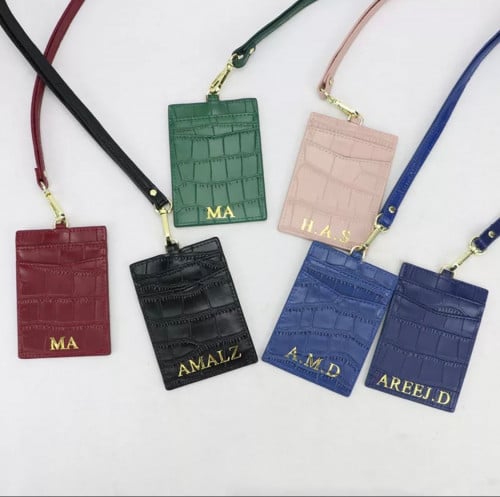 حامل بطاقة العمل و الهوية id holder - حفر الاسم