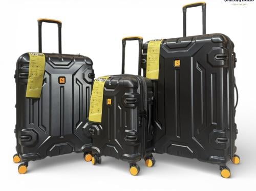 طقم شنط سفر ثلاث قطع تصميم جديد أسود | ٢٠-٢٤-٣٠ ان...