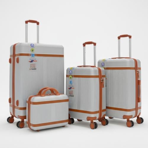 حقائب سفر أربع قطع لون سلفر وكاكي | كوكليشن جديد