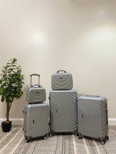 شنط سفر 5 قطع من أكيات للحقائب دبل كفرات | سلفر