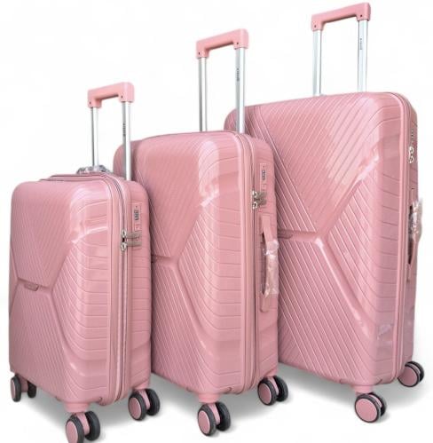 شنطة سفر روز قولد ثلاث قطع مقاوم للكسر من اكيات لل...