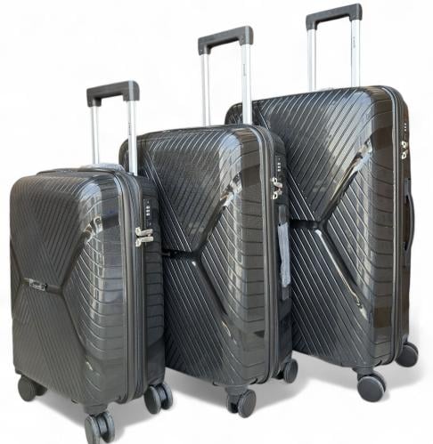 شنطة سفر اسود ثلاث قطع مقاوم للكسر من اكيات للحقائ...